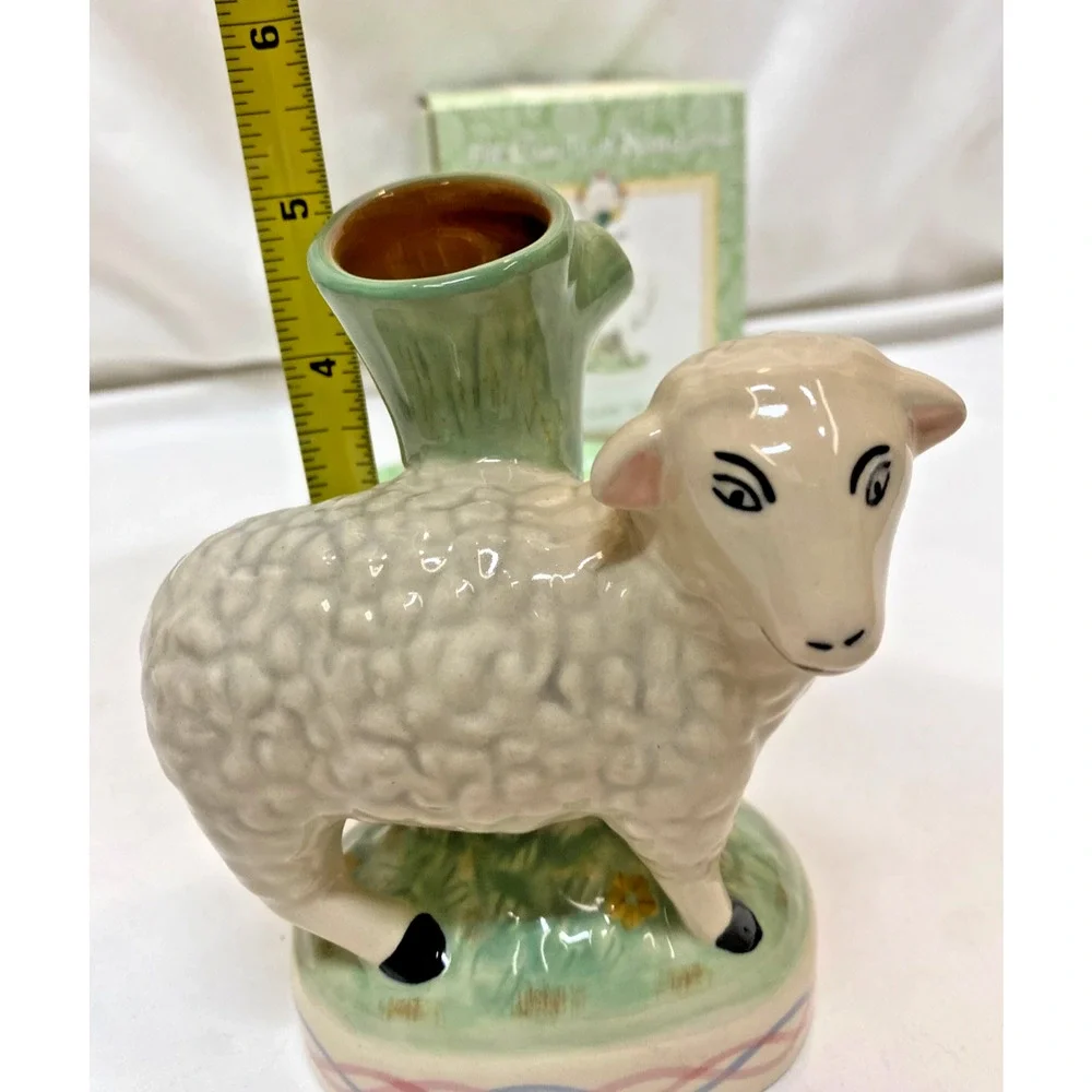 Vintage Pfaltzgraff Circle of Kindness Delilah Lamb Sheep Ceramic Bud Vase NIB